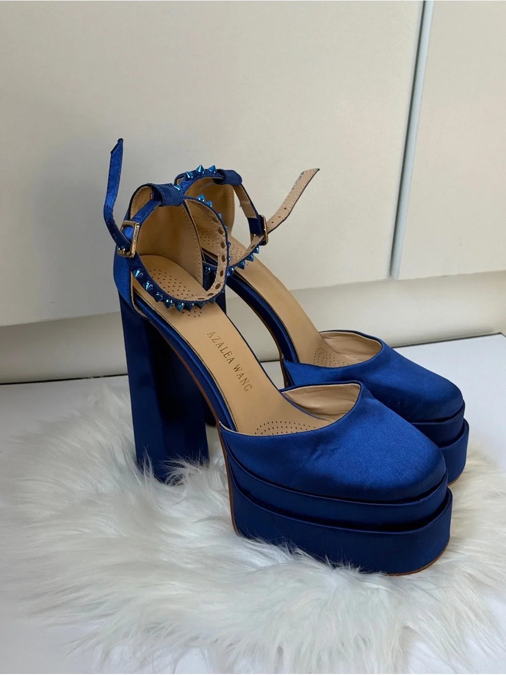 Azalea Wang Super Heels Platform In Blue Size Fits 8-9